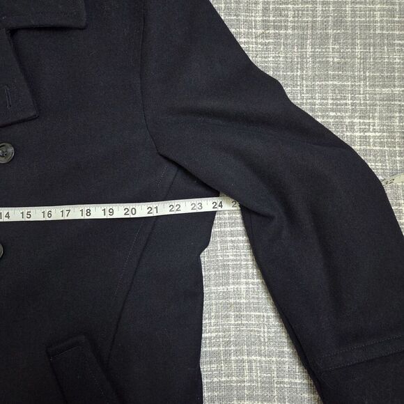 Egara Peacoat Wool Blend Men's L Quilt Lined Very Dark Navy/Black - Picture 6 of 13